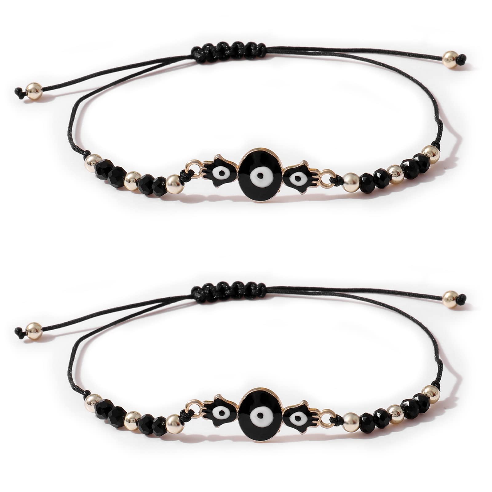 LifoveryEvil Eye Black Red string Bracelets Gold Evil Eye Jewelry Handmade Hamsa Amulet Third Eye Bracelet for Women Men Teen Girls Boys