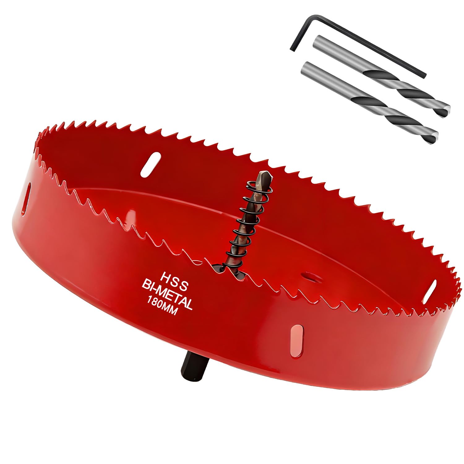 180 mm HSS Bi-Metal Hole Saw，Hole Saw Cutter for Drilling Soft Metal, Wood, PVC Board and Plastic for Cutting Circular Holes