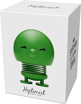 Hoptimist Junior Bumble Girl, Home Decor Ornament - Danish Design, Plastic W/Metal Spring, Medium- Creates Cheerful Movement- (Green)