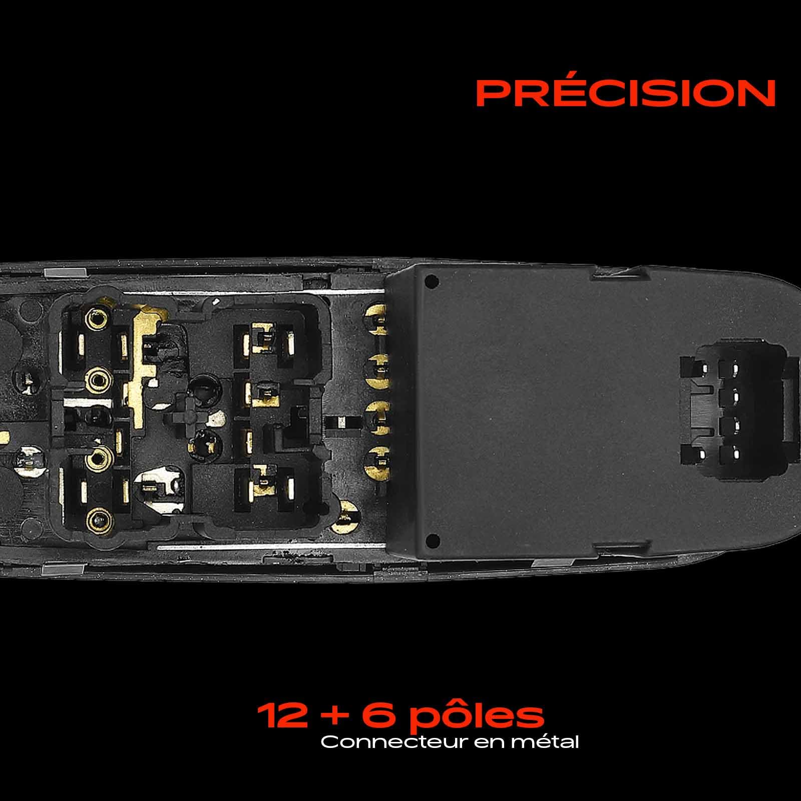 Frankberg Interrupteur de lève-vitre avant gauche 9472276 | Compatible avec: V70 I 875 880, S70 874, V70 I 875 878, V70 I 875 881, V70 I 875 876, XC70 Cross Country 295, S70 P80