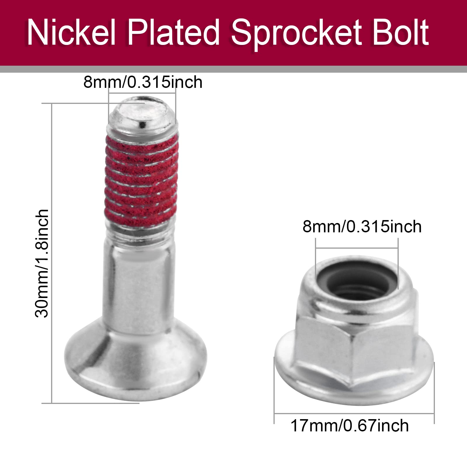Amazon.com: Sprocket Bolts Kit M8 for Dirt Bike,Compatible with