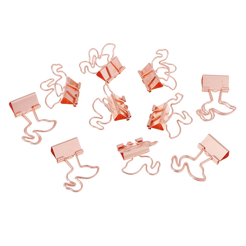 10 Set 10 Stück süße Flamingo-Metall-Klammern, Büroklammern