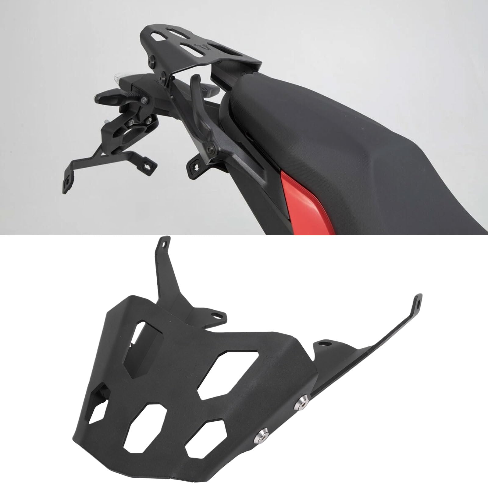 Generic Ripiano di Supporto Sicuro per Portapacchi Posteriore per Moto Resistente per F900R F900XR 2019-2023 Adatto Ai Passeggeri Posteriori Acciaio Al Carbonio