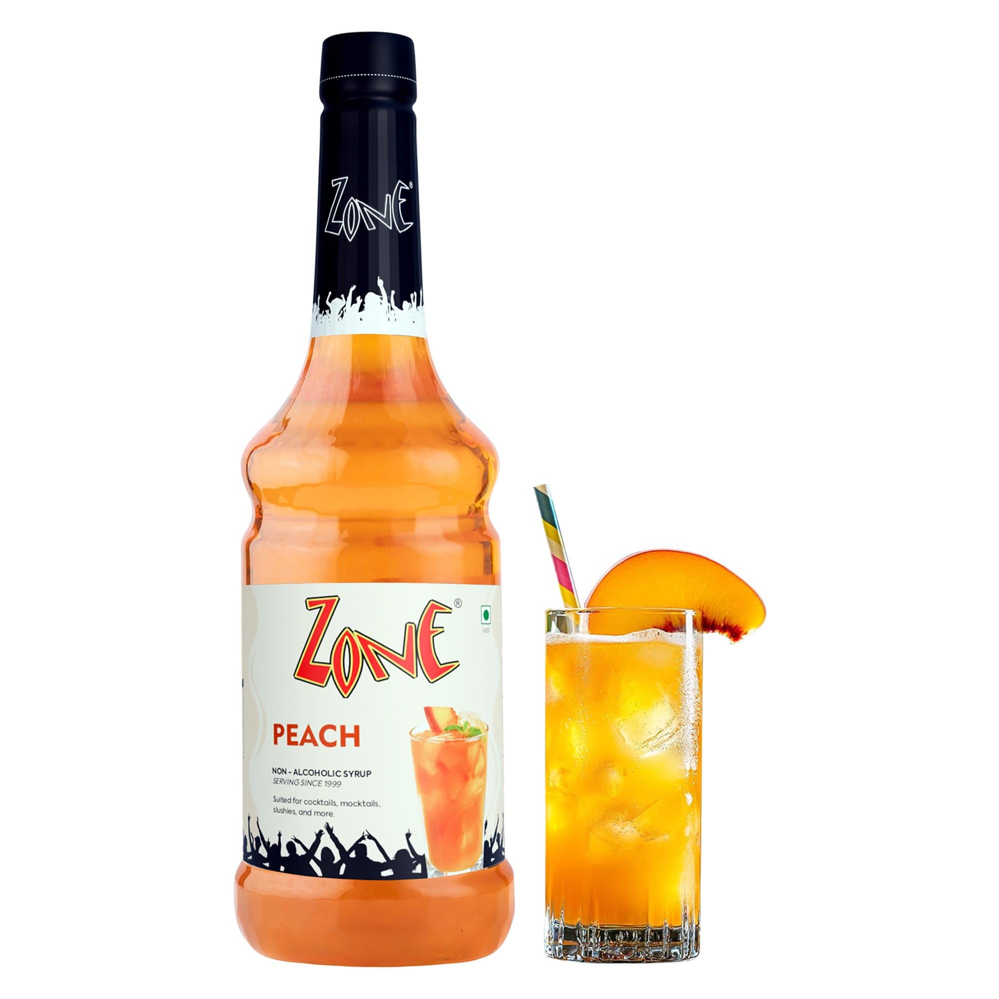 Zone Peach Syrup 1050ml | Ripe Peach Flavor for Mocktails, Cocktails, Lemonades, Iced Teas & More | 35+ Flavours-picture-7