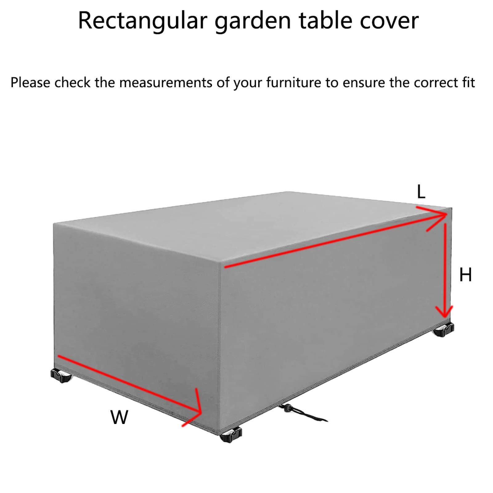 Copertura impermeabile per mobili da giardino, 200 x 160 x 90 cm, rettangolare, in tessuto Oxford 420D, resistente, antivento e anti UV, colore grigio argento