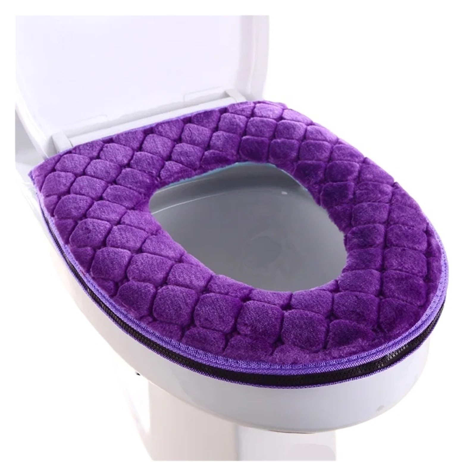 Zipper Plush Toilet Cushion