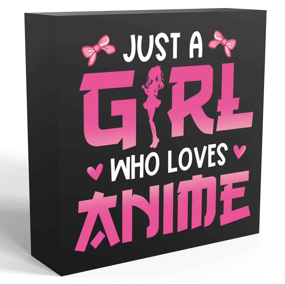 Anime Room Decor Anime Gifts for Girls Teen Girl Bedroom Decor Anime Party Decorations Anime Birthday Decorations Just a Girl Who Loves Anime, Wooden Box Decor for Home Bedroom Living Room Office