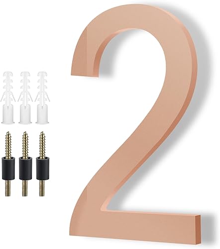 Miniatura 81 de DEWEL Números flotantes de casa grandes de 8 pulgadas para exteriores, decoración de números de dirección de casa modernos negros para señalización