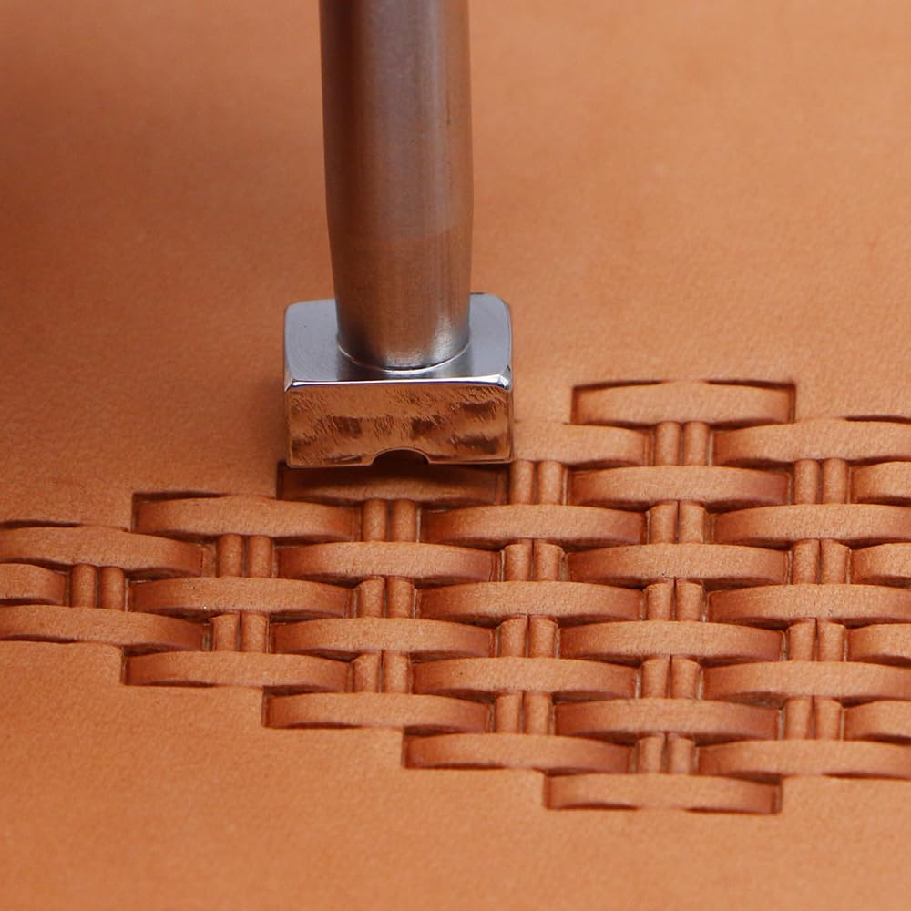 zhongjiang Leather Stamp Tool Stamps Stamping Leather Carving Leather Working Tools ，Woven Grass mat Pattern X178