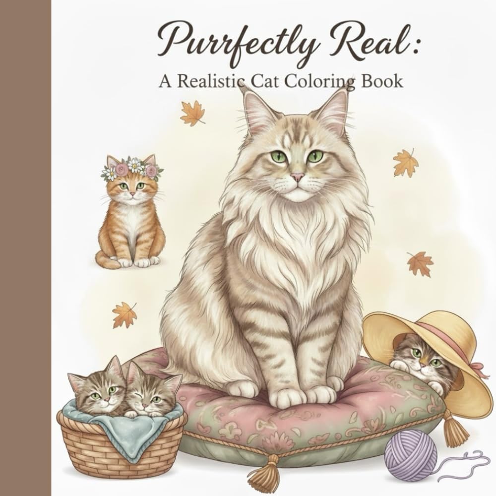 Purrfectly Real: A Realistic Cat Coloring Book