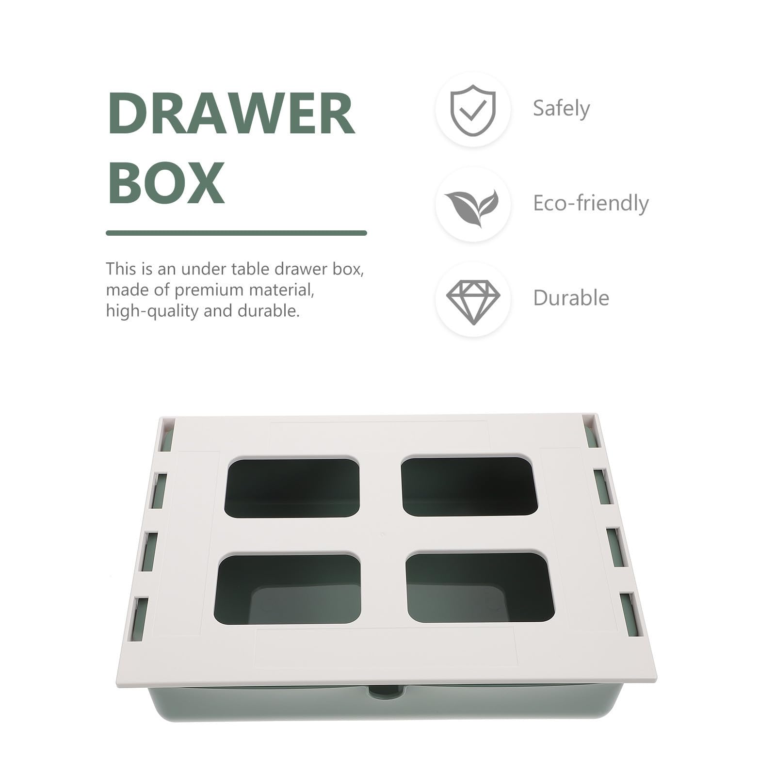 Homoyoyo 1pieza Caja De Almacenamiento Adhesiva Bajo Escritorio Organizador De Cajón Oculto para Oficina y Hogar para Papelería y Accesorios