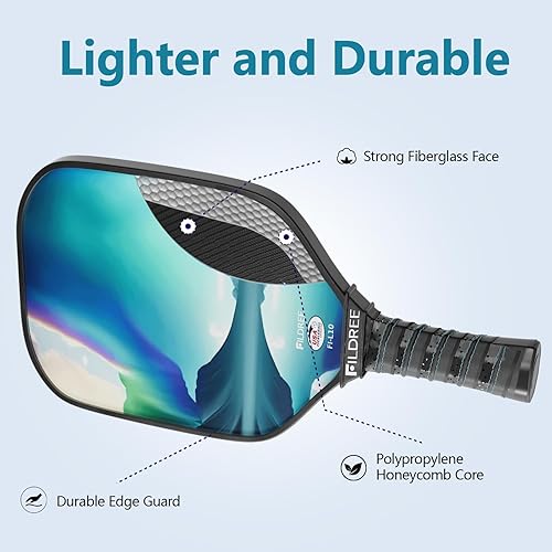 Miniatura 3 de Paletas de pickleball, juego de 2 paletas de pickleball aprobadas por USAPA, juego de pickleball de superficie de fibra de vidrio, 1 bolsa de