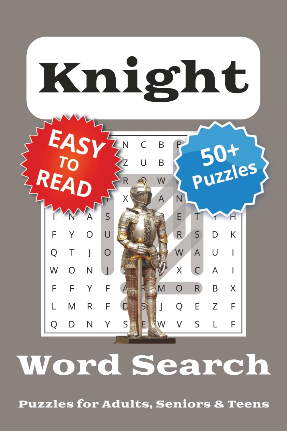 Knight Word Search Puzzle Book: Word Searches with Easy to Read Print about Knights | 6x9 inches, 110 pages | 50+ Puzzles