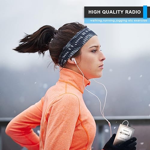 Miniatura 6 de Radio portátil AM FM, radio de bolsillo pequeño VNVGLUS con la mejor recepción, 2 pilas AAA, conector para auriculares, fácil de usar para caminar