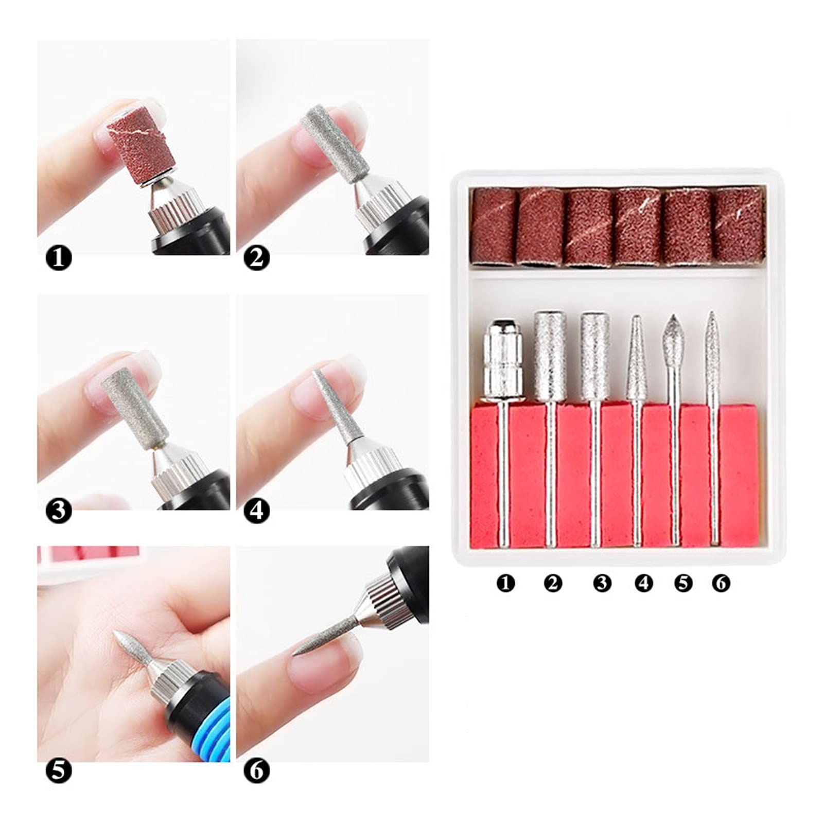 Trapano per Unghie 1 Set Professional Electric Nail Drill Machine Macchina Manicure Pedicure Art Pen Strumenti per Le Unghie per(USB White)