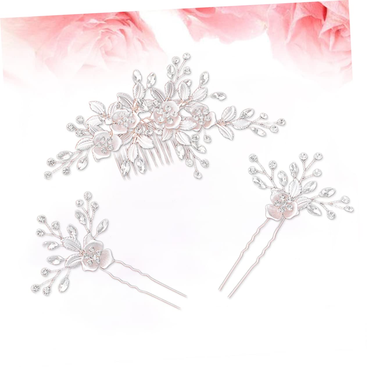 Ipetboom 6pezzi Pettini Per Da Sposa Con Foglie e Fiori Accessori Eleganti Per Matrimoni Cerimonie e Occasioni Speciali Combinazione Di Pettine e Hairpin Per Look Sofisticati Hs Hs