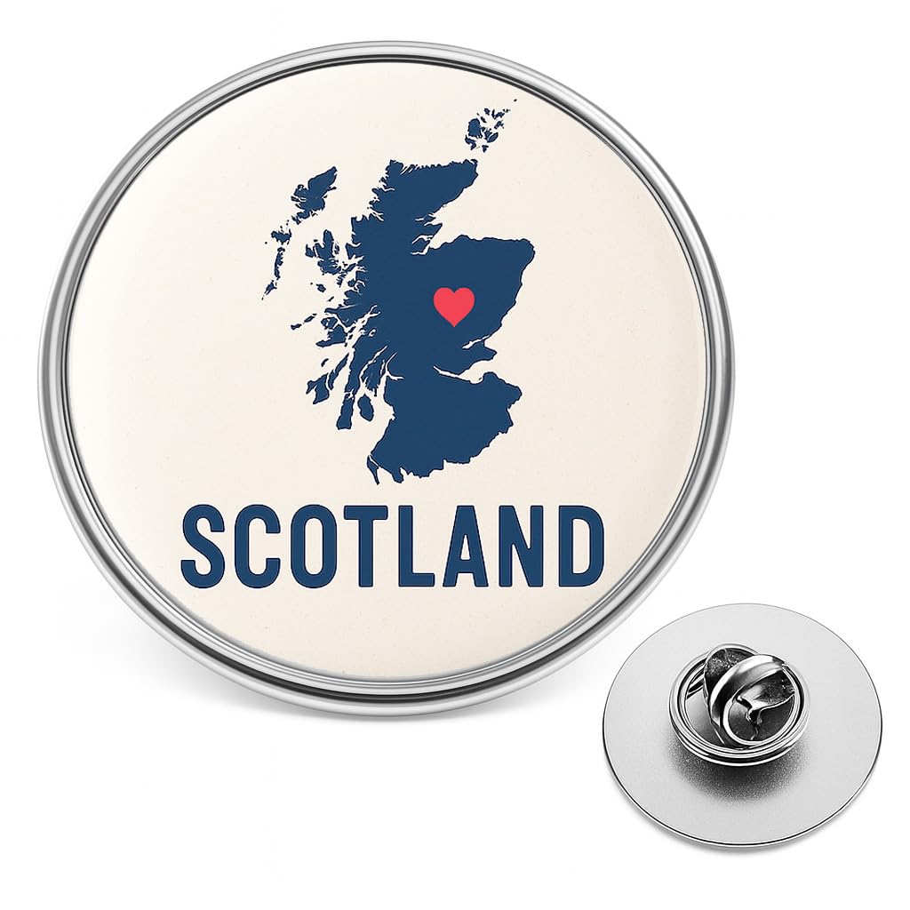 Scottish Lapel Pin Badge – Scotland Flag, Highland Cow & Funny Scottish Sayings Pins – Metal Brooch Gift Souvenir for Scots, Clan, Tartan, National Events & Scottish Pride (Scotland Map)