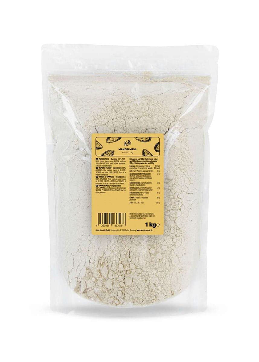 KoRo - Farine d’amande déshuilée 1 kg - Farine low carb, idéal pour régime keto