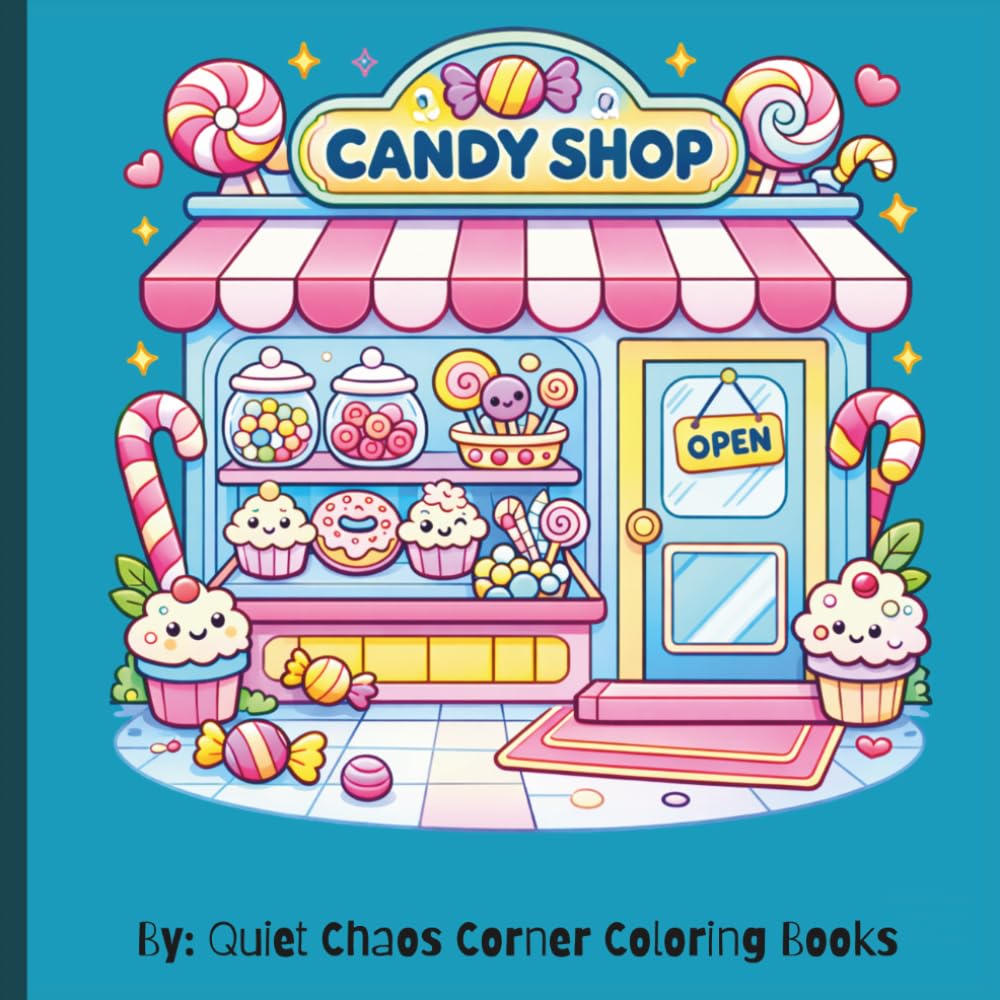 Candy Store: Candy Store: Bold and Easy Kawaii Candy Coloring Pages