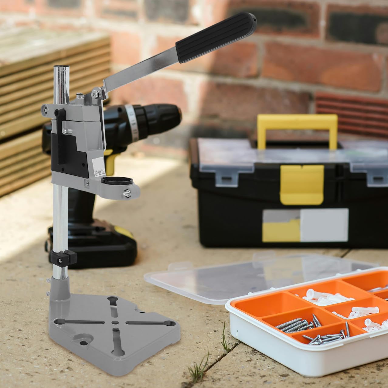 Supporto Per Trapano Colonna Per Trapano Manuale Adattatore Portatile Supporto Stabile Per Utensili Compatto e Versatile Per Banco Da Lavoro