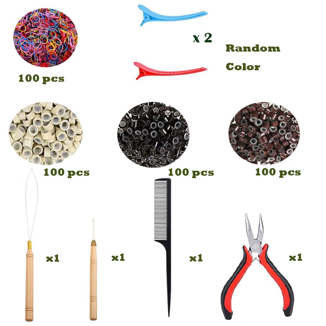 Hair Tinsel Kit Fairy Tinsel Hair Extensions with Tools - Image 2