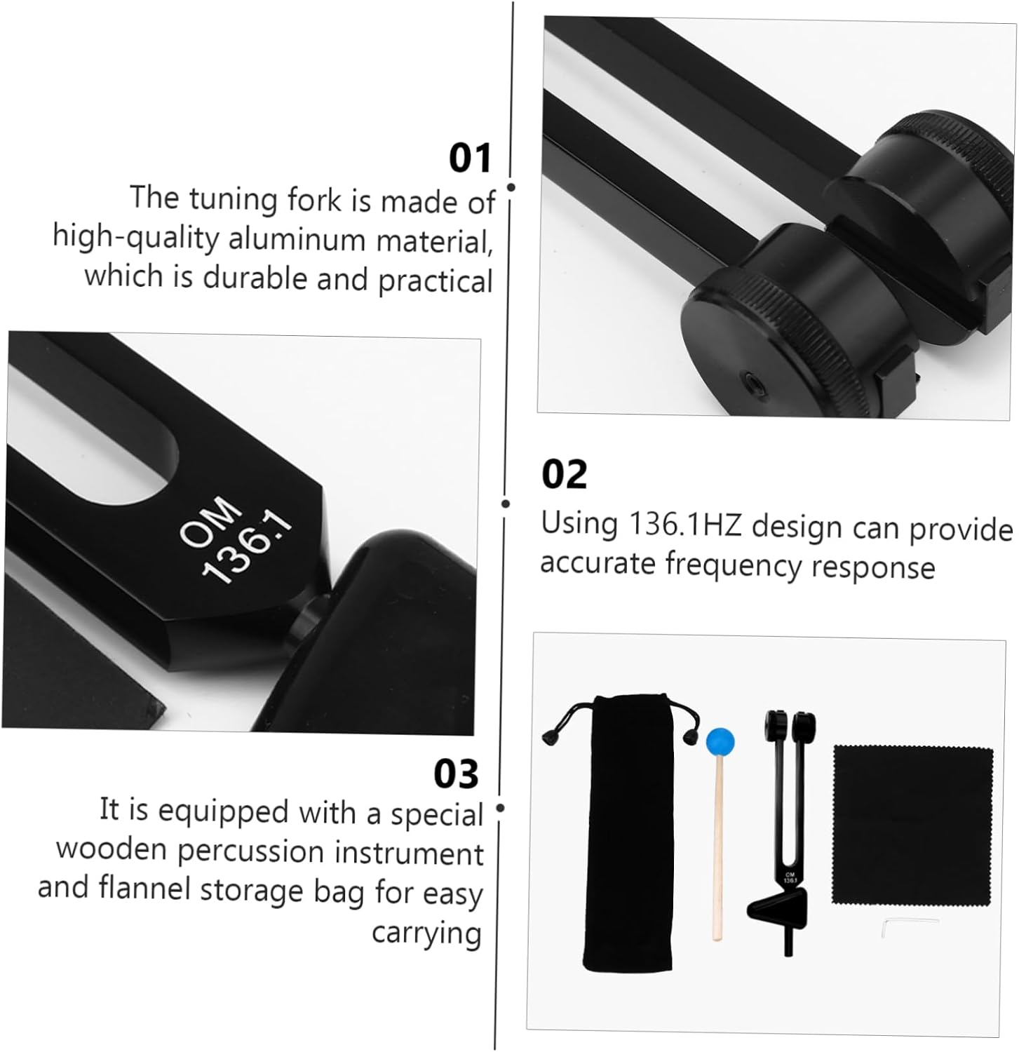 UPKOCH Aluminum Alloy Yoga Tuning Fork Tuning Forks for Sound Healing Solfeggio Healing Instrument Random Color