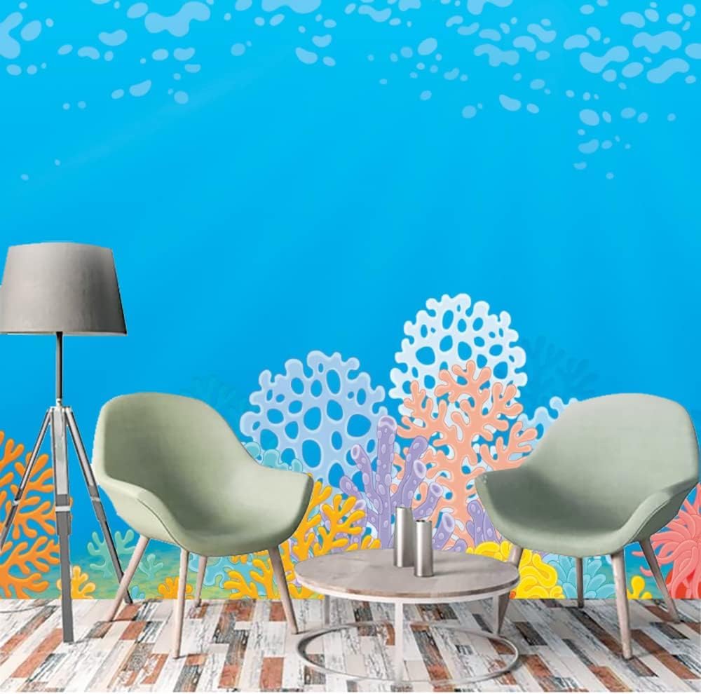Papier peint 3D sous-marin panoramique 200x140cm lavable pour chambre