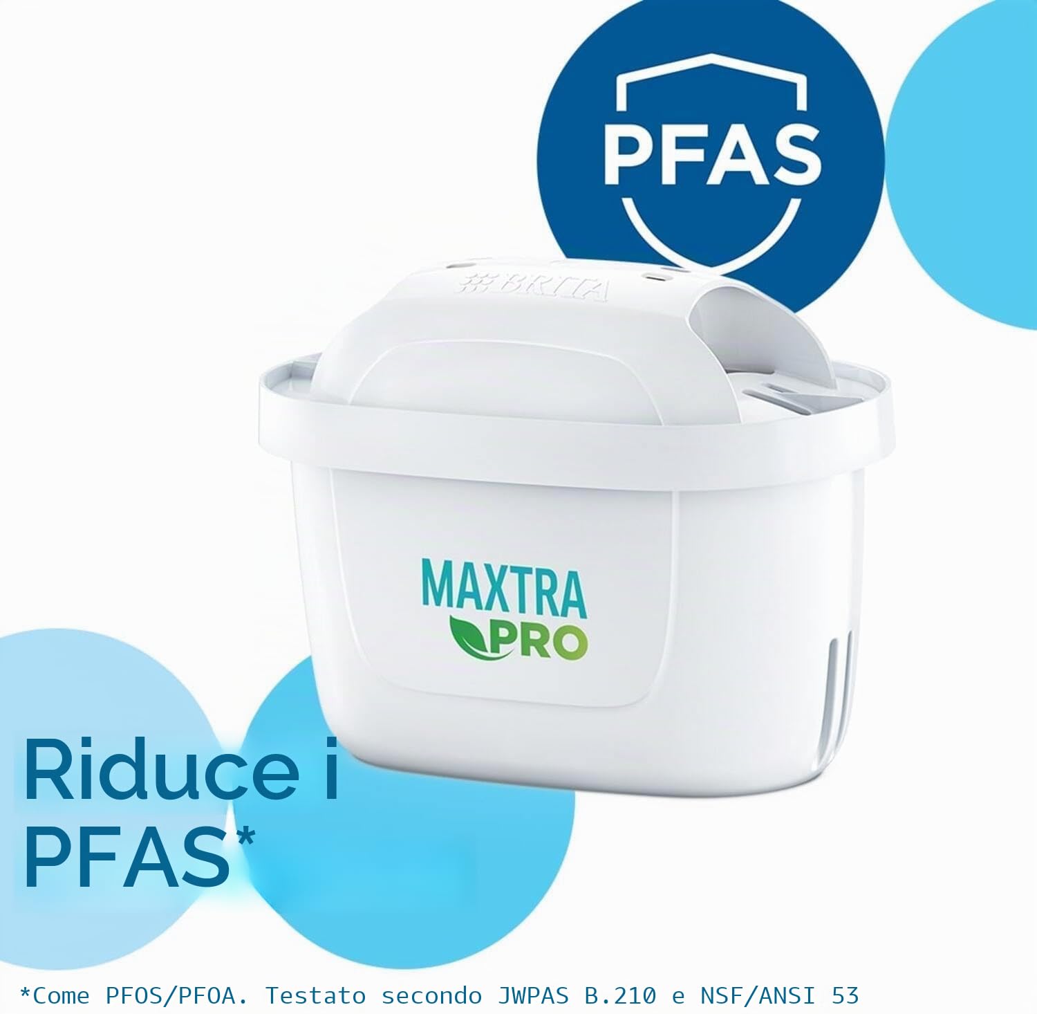 BRITA Caraffa filtrante Marella bianca (2.4L) incl. 3 x filtri MAXTRA PRO All-in-1 che riduce cloro, calcare e PFAS - Adatta al frigo, Memo digitale e riempimento comodo - in confezione sostenibile