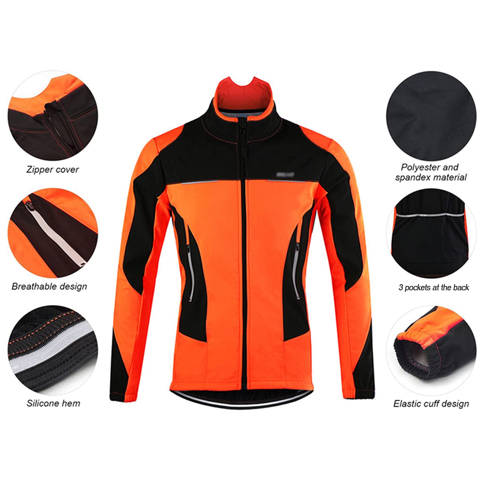 Chaqueta De Ciclismo Para Hombre, Impermeable Resistente Al Viento Y Cálida Polar MTB Ropa De Ciclismo, Chaqueta De Otoño E Invierno Para Correr