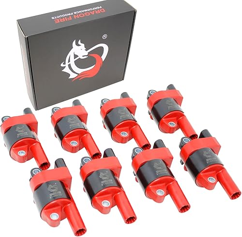 DRAGON FIRE PERFORMANCE - Juego de 8 bobinas de encendido compatibles con Chevy Cadillac GMC Camaro Corvette Silverado Tahoe Escalade Yukon