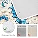 Uphome Sea Horse Foam Bathroom Rugs Vintage Summer Ocean Collection Nautical Map Bath Mat Soft Absorbent Non-Slip Flannel Bath Rug Shower Floor Carpet, 16x24