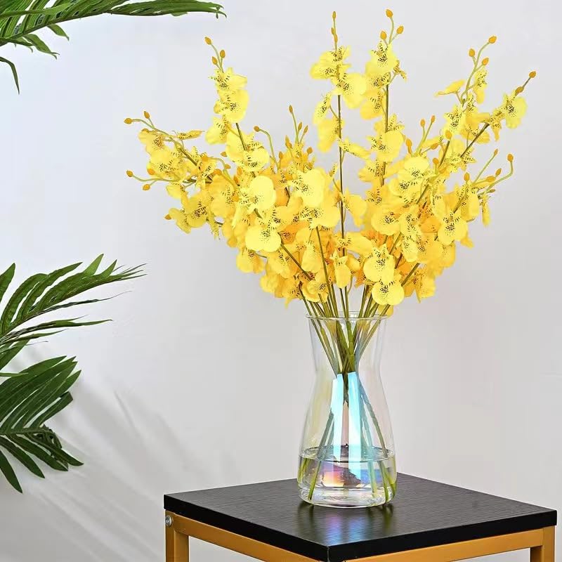 Vaso Centrale In Vetro Trasparente Soffiato A Mano, Altezza 20 Cm, Per Fiori E Decorazioni Casa - 2