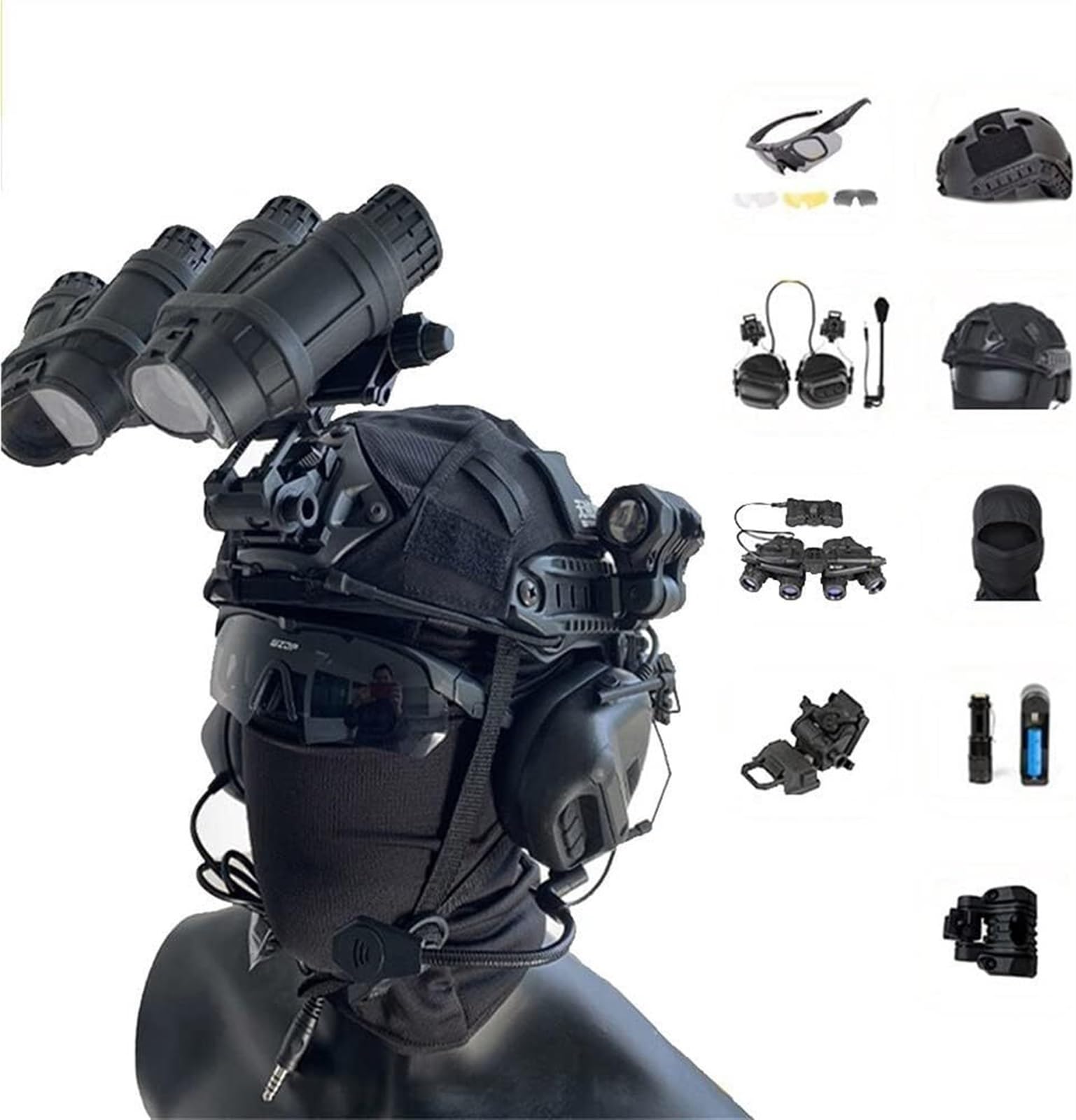 Szybki zestaw taktycznego kasku, regulowany kask typu PJ z bocznymi szynami, taktyczny sprzęt do gry na świeżym powietrzu, airsoft, paintball, cosplay, sprzęt do gier CS