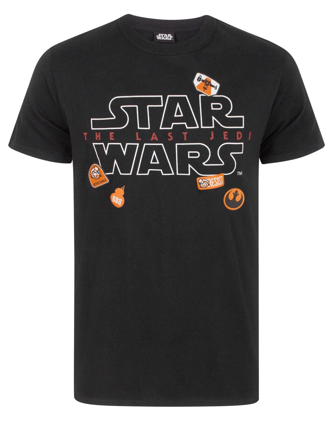 Vanilla Underground Men's Black Star Wars The Last Jedi Badges T-Shirt