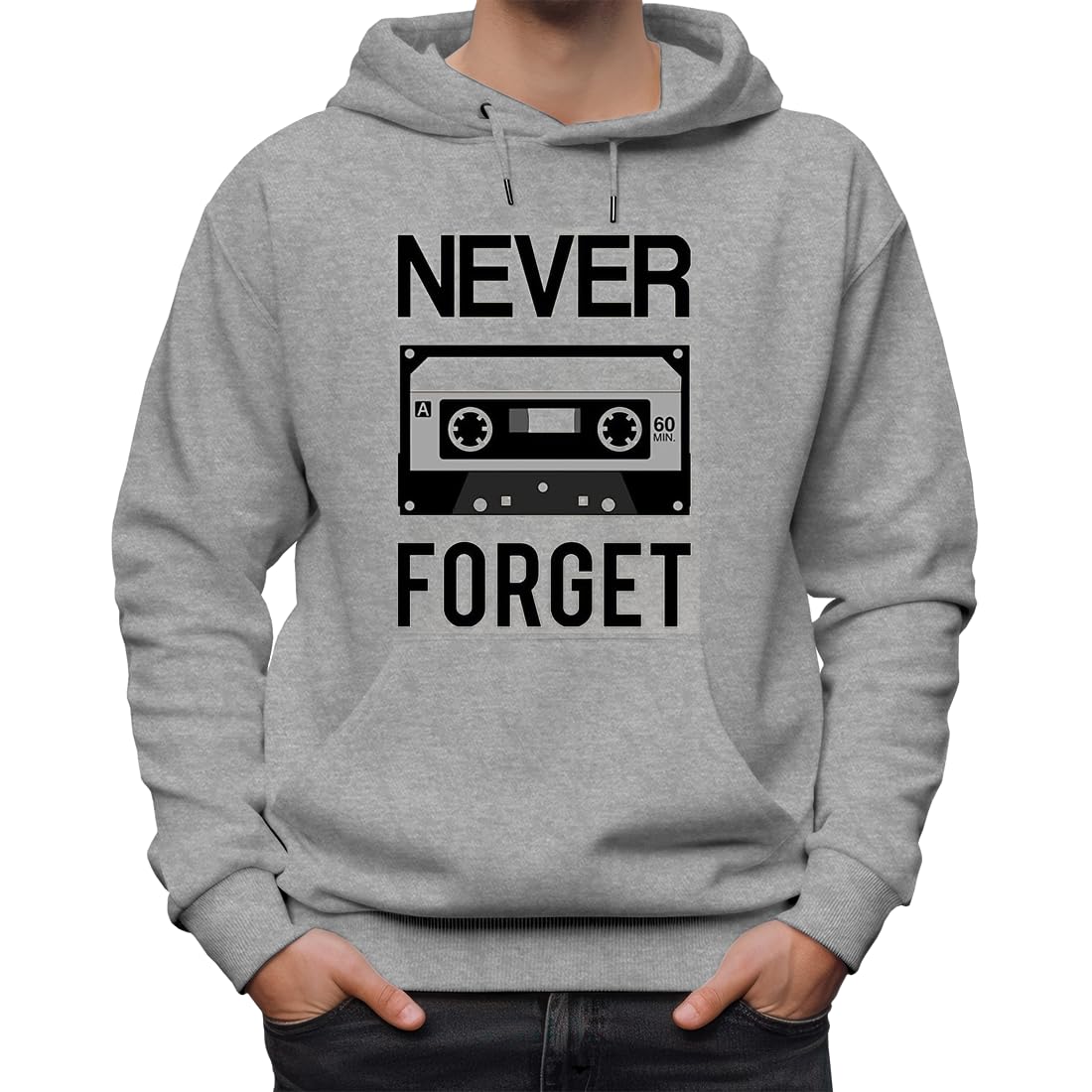 Never Forget Cassete 90s dziecięca klasyczna bluza z kapturem unisex dla mężczyzn i kobiet