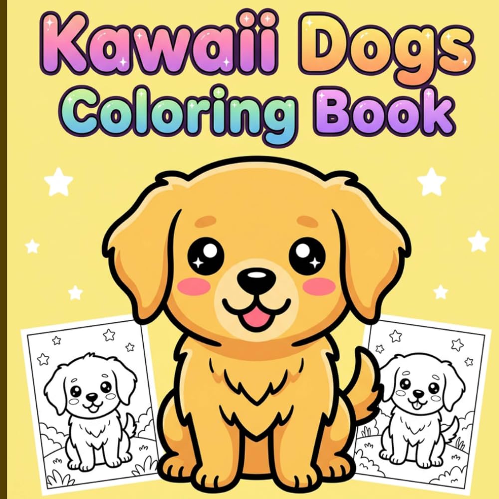 Kawaii Dogs Coloring Book: Super Cute Japanese Style Puppies and Dogs For Kids Teens and Relaxing Play Time