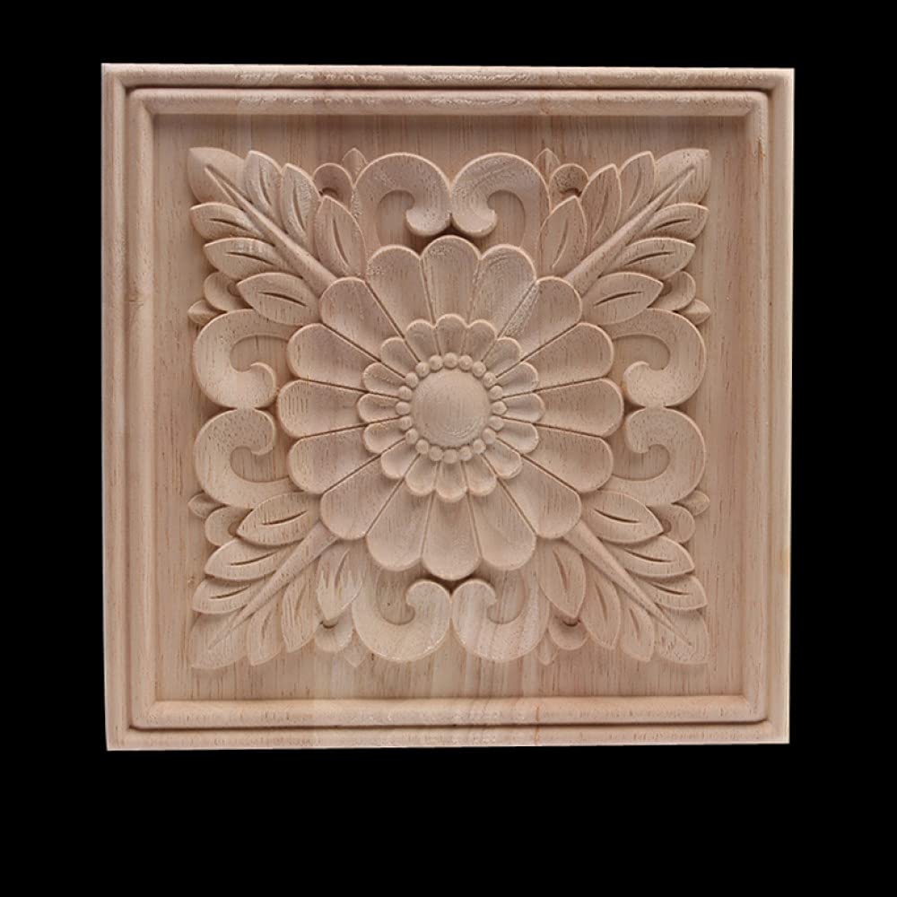 Applique en bois sculpte main decor floral chic pour meuble ancien