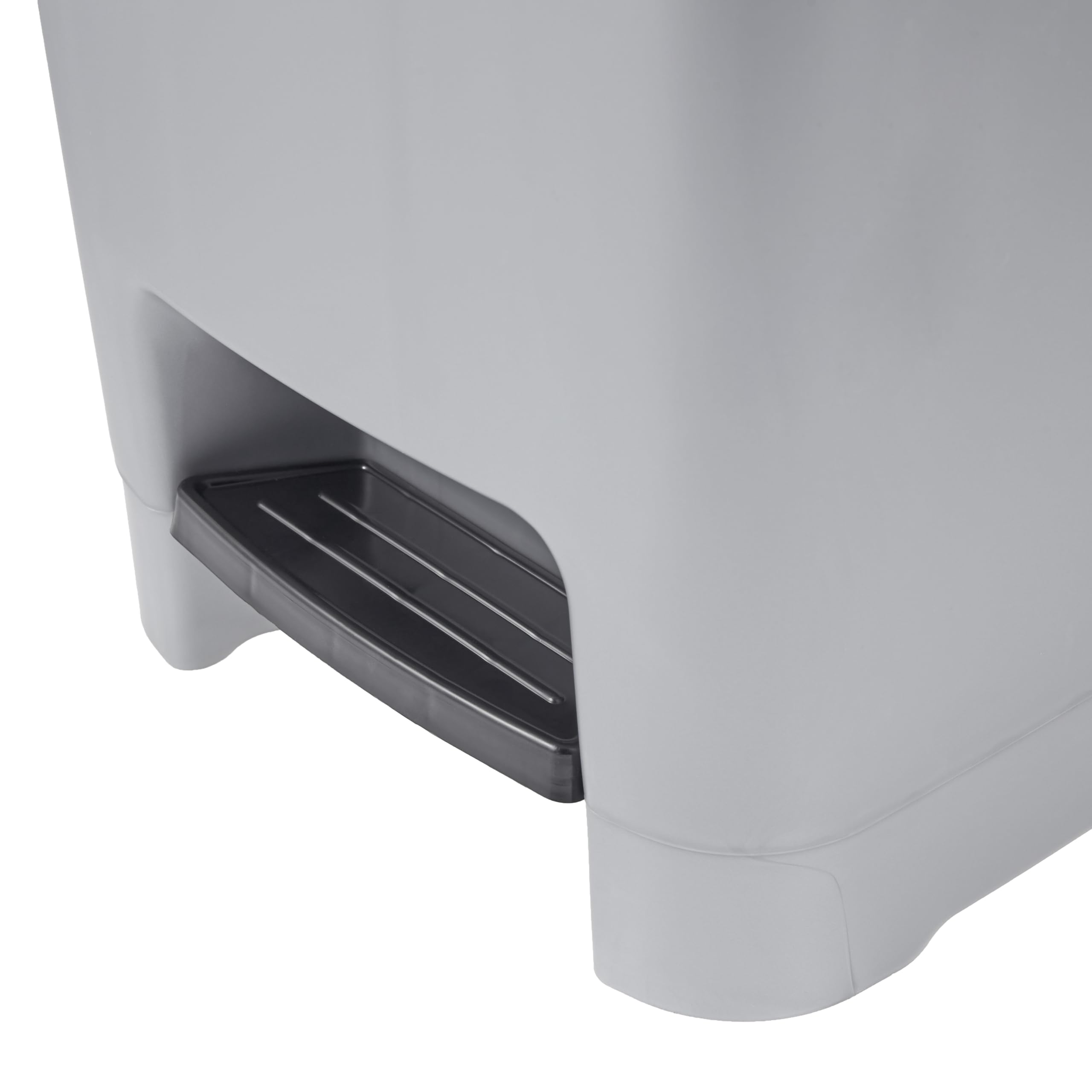 keeeper poubelle à pédale, 25 l, nettoyage facile, pédale d'ouverture et de fermeture hygiénique, poubelle, 27 x 36,5 x 44 cm, olaf, Light Silver (argent)