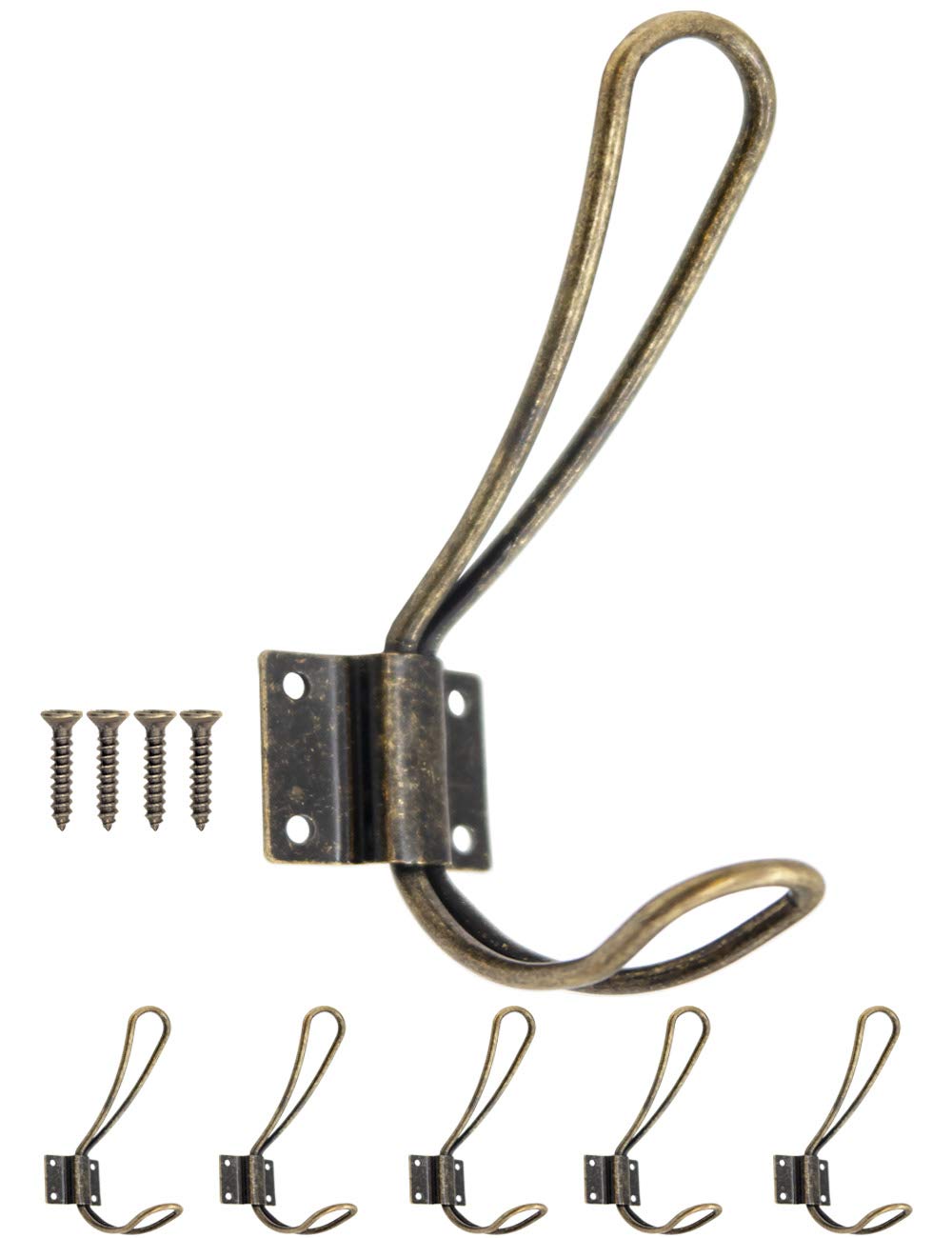 Fuxxer 5 x garderobehaken, kledinghaken, wandhaken, klassiek design, brons