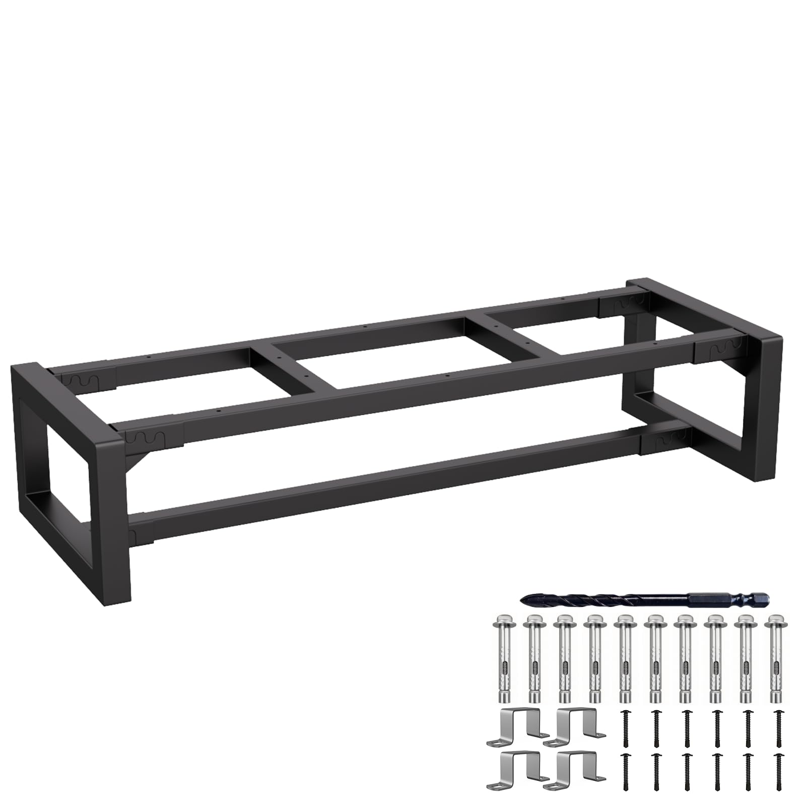 1-stufige Treppenwangen für den Außenbereich, Rahmen aus verzinktem Stahl – hochbelastbare, freistehende Stufen für Gärten und Terrassen (100cm)