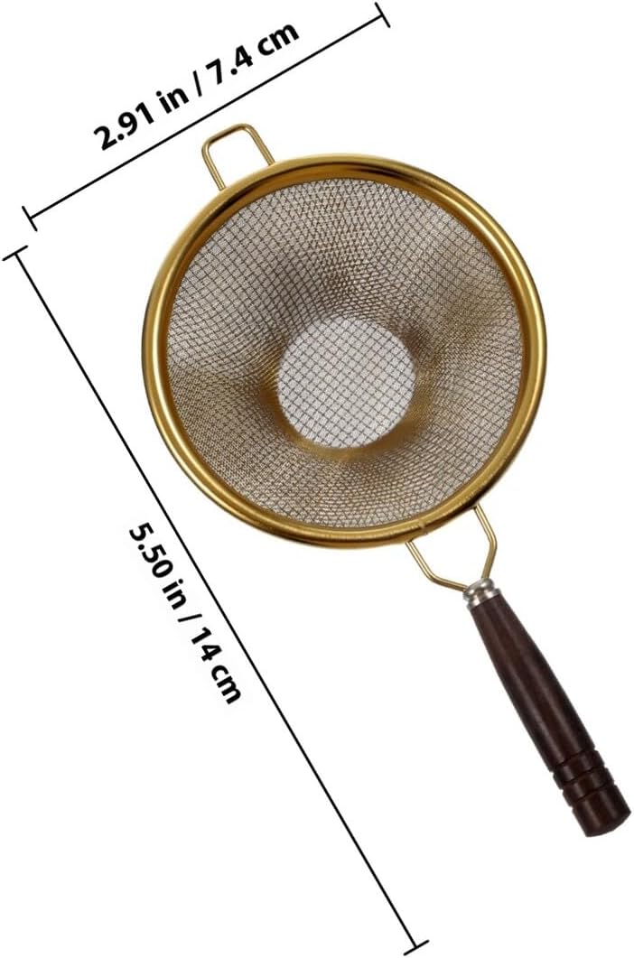 Wooden Handle Tea Strainer Stainless Steel Loose Leaf Tea Infuser Fine Mesh Filter for Kitchen Home Brewing