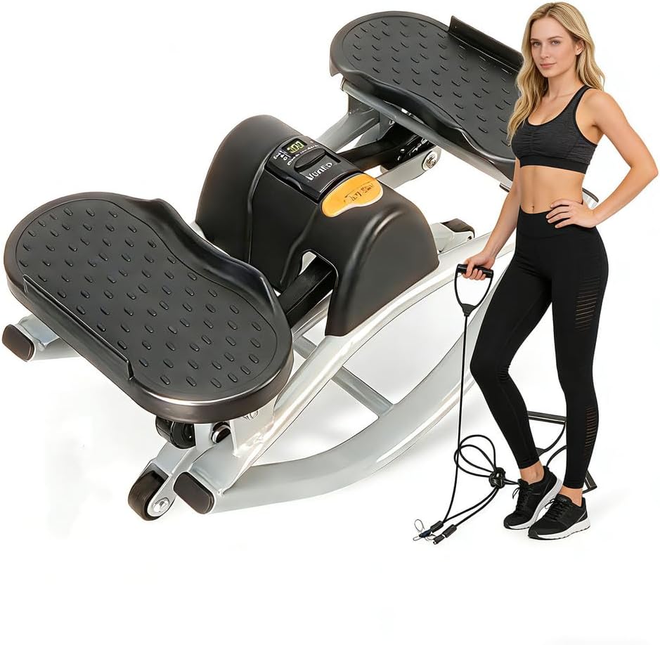 Rock Stepper Side to Side for Legs Glutes,Mini Rocking Stepper Exercise Machine,Compact Stair Steppers with LCD Monitor&Anti-Slip Mat,Low-Impact Home Workout,220 LBS Weight Capacity