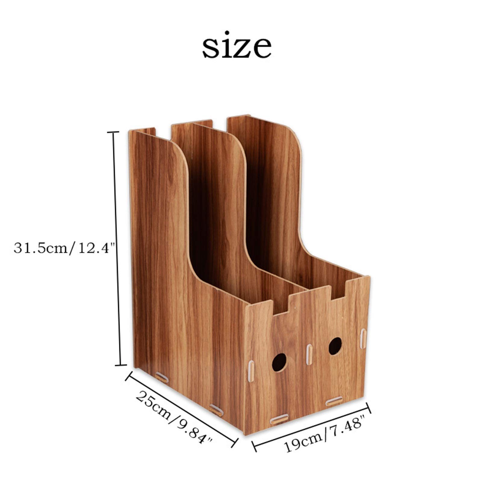 Portadocumenti da Scrivania 2-Grid Staccabile Scrivania in legno Organizzatore Carta Verticale Portafiltro Supporto per rivista Stand □ Per posta, buste, bancomat, riviste o cartelle di file Vaschetta