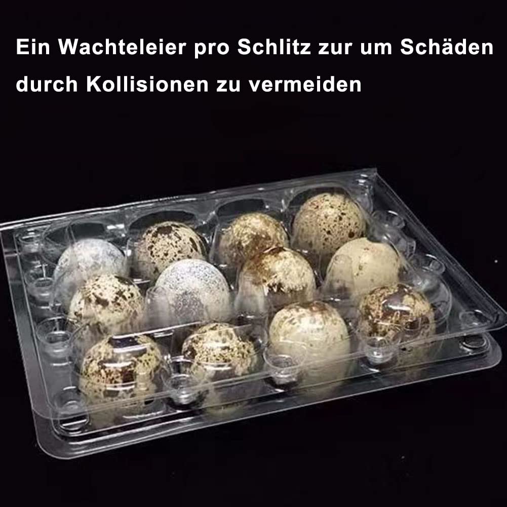 30 Scatoline Per Uova Di Quaglia In Plastica Trasparente - Griglia Da 12 Posti, Ideale Per Frigo O Picnic - Foto 13