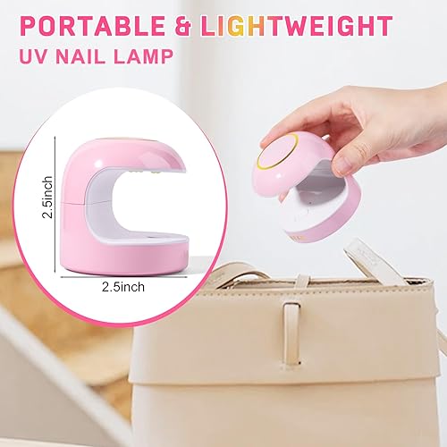 Miniatura 7 de MEKK Mini luz UV para uñas de gel, lámpara de uñas LED UV de un solo dedo de 18 W, lámpara portátil de curación profesional pequeña, diseño compacto