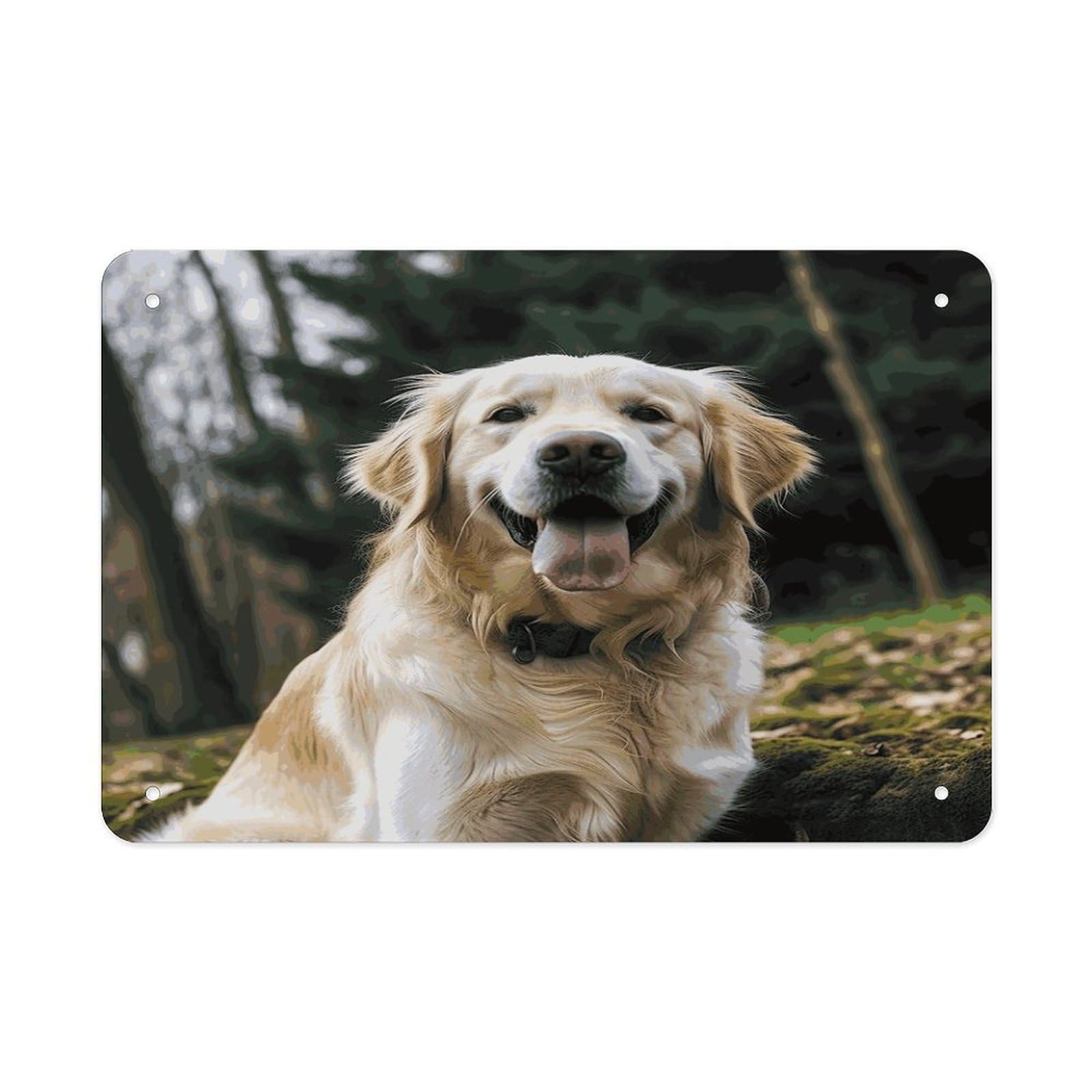 Fekiloot Style Funny Golden Retriever Metal Signs Wall Art Tin Sign