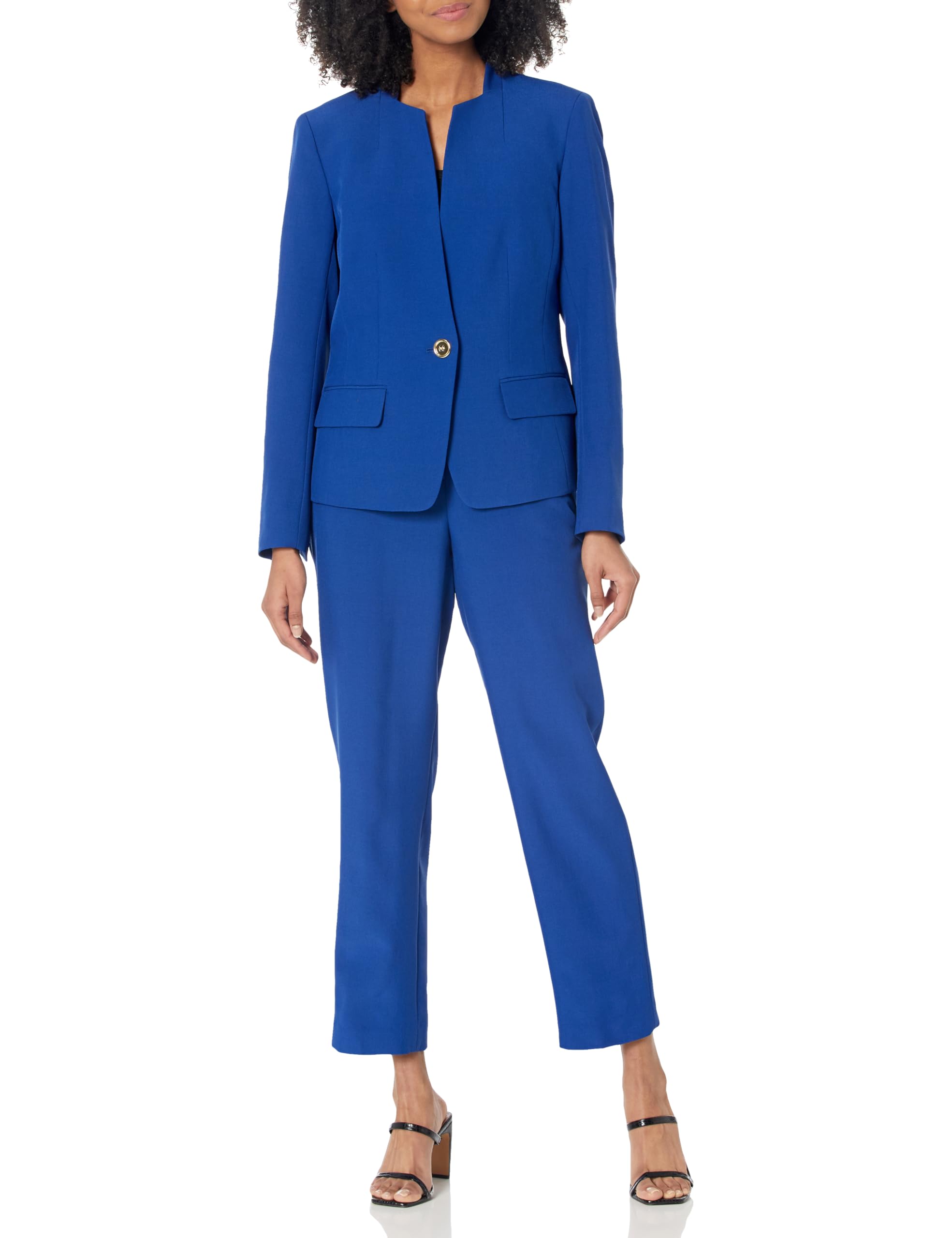 Le Suit Womens 1 Button Jacket Elastic Back Pant