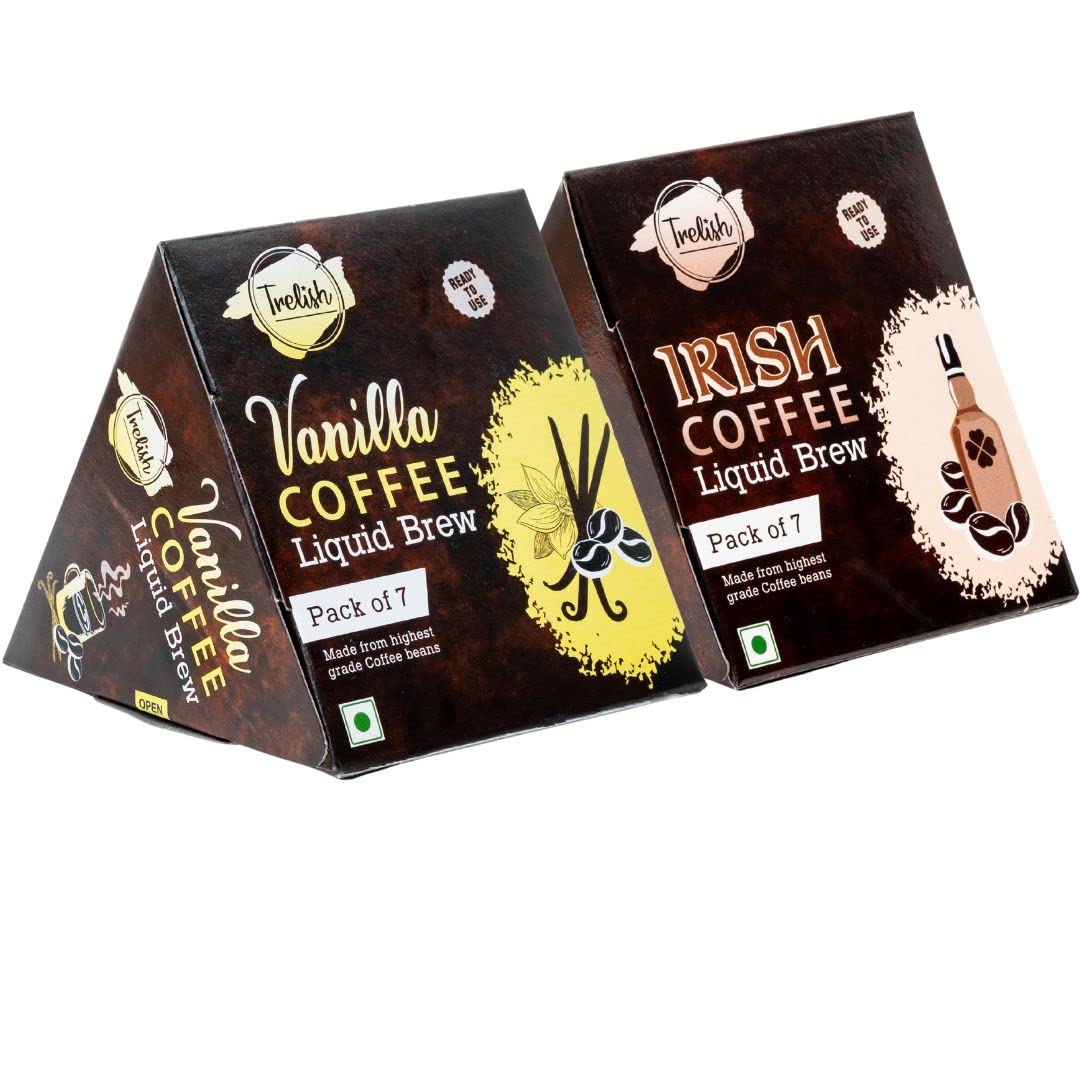 Trelish Coffee Vanilla Coffee And Irish Coffee | Instant Coffee Liquid | Makes 14 Cups | Just Add Milk/Water | Pack of 2 (B0BSTWPY63) Amazon Price History, Amazon Price Tracker