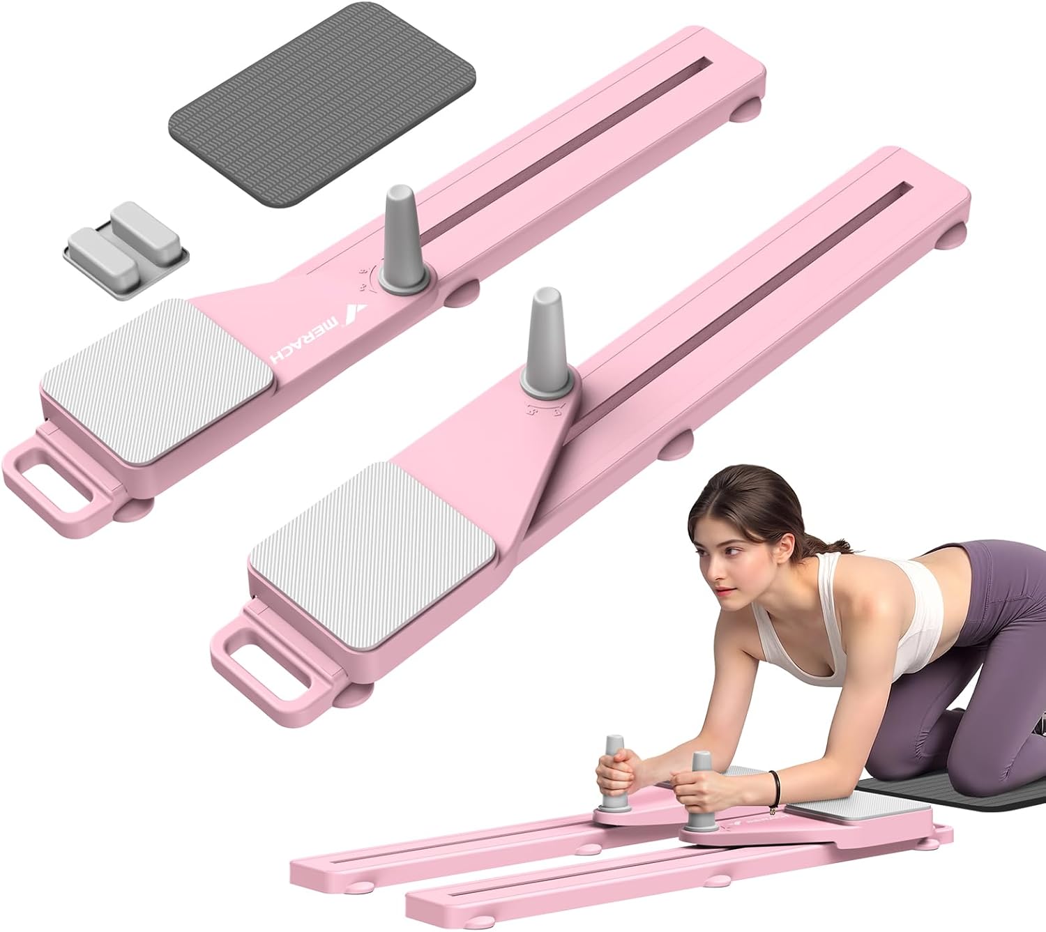 MERACH Pilates Board, Multifunctional Abdominal Plate, Detachable Ab Trainer Machine with Anti-Slip and Quiet Design, Portable Pilates Reformer for Core Workouts, Home Gym Equipment for Women
