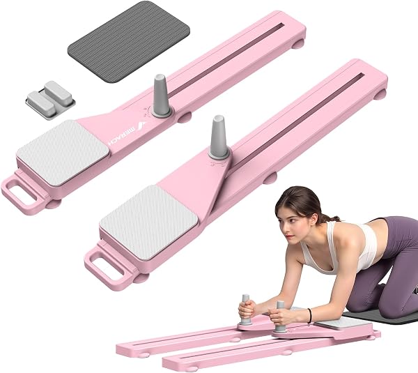 MERACH Pilates Board, Multifunctional Abdominal Plate, Detachable Ab Trainer Machine with Anti-Slip and Quiet Design, Portable Pilates Reformer for Core Workouts, Home Gym Equipment for Women (Rose)